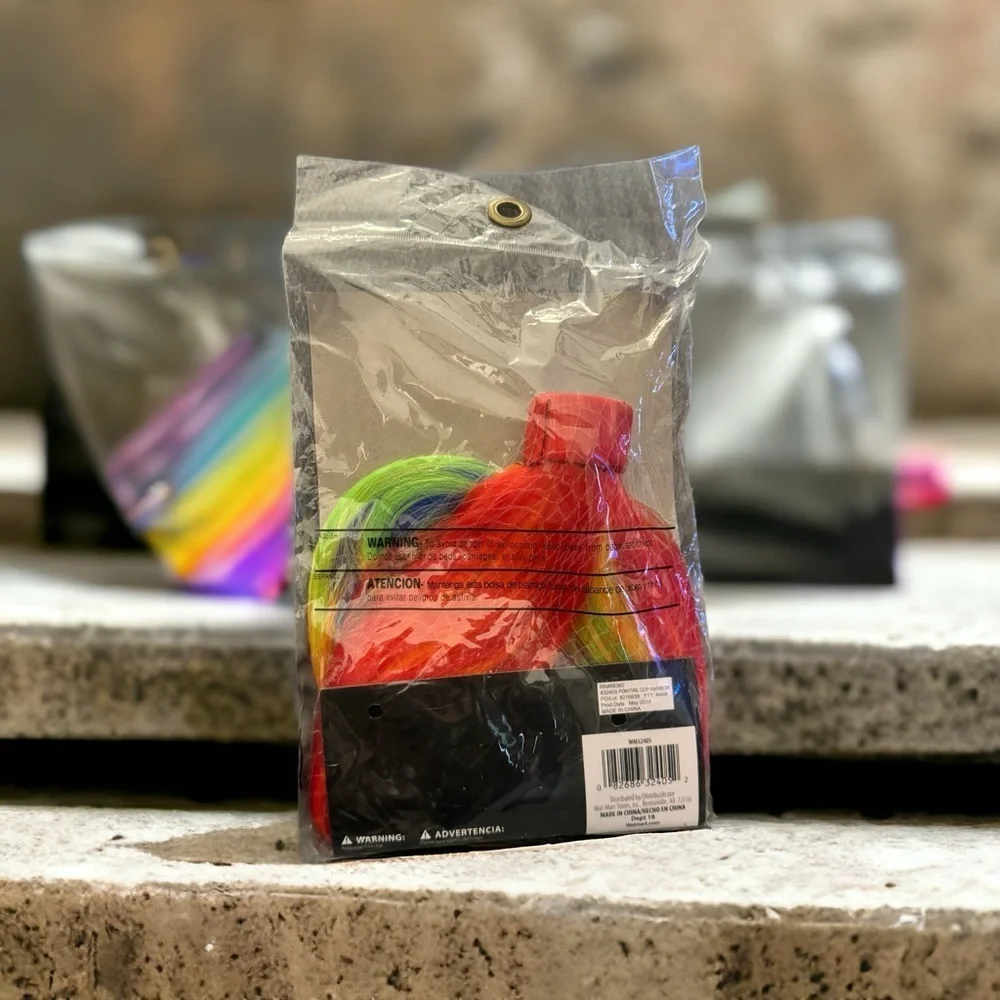 Rainbow Ponytail Hair Extension Clip NIP Pride Festival Costume Cosplay